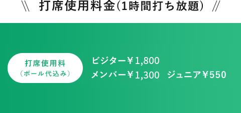 打席使用料（ボール代込み）